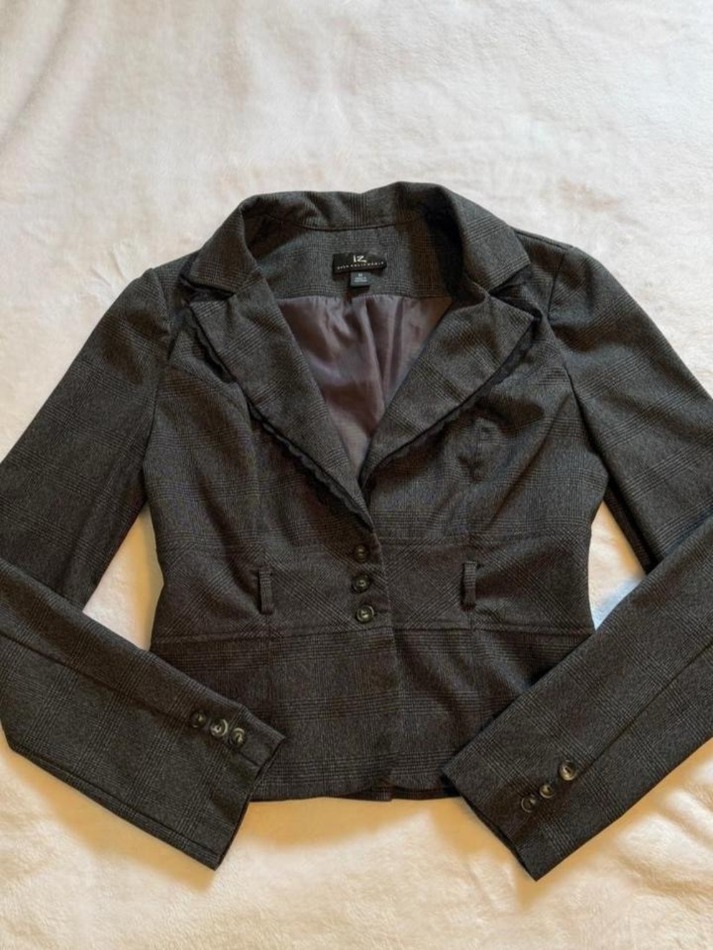 Iz Byer Charcoal Gray Tailored Blazer